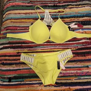 Victoria Secret Push-up Swim Top 36DD and Large bottom.